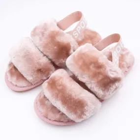 Lightweight Slippers For Travel Women's House Fuzzy Sandals Slipper(Light Pink)