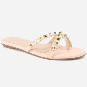 Gel Slippers Womens "SKYLER" Stud Adorned Thong Summer Slippers