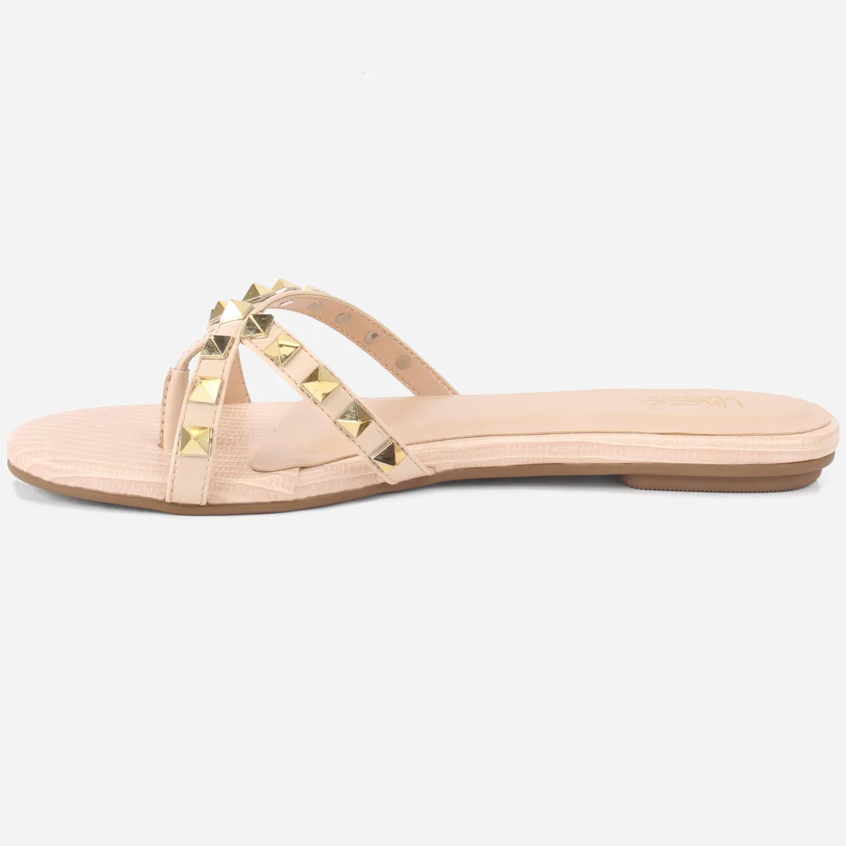 Womens "SKYLER" Stud Adorned Thong Summer Slippers Ohio State Slippers