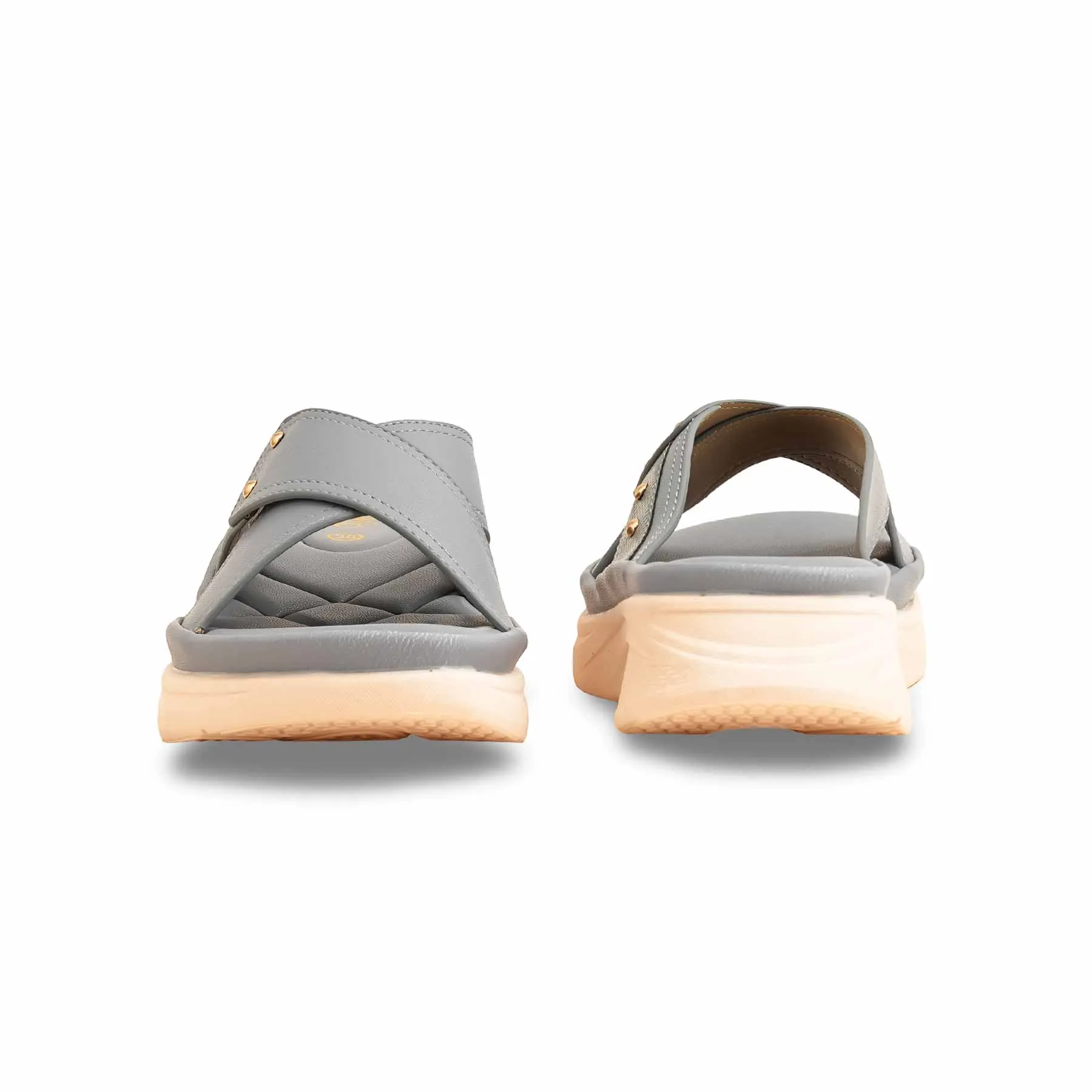 Grey Formal Slipper PU0509 Socks With Slides