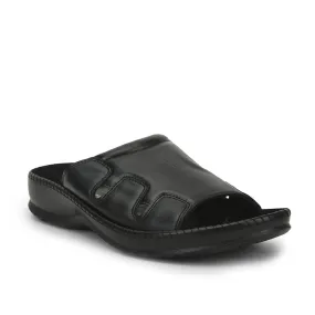 Coolers Black Casual Slippers For Men META-2 By Liberty Strap Slides
