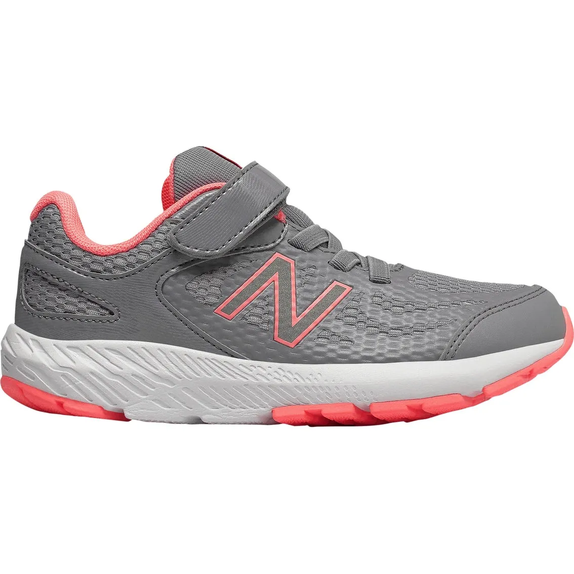 Girls Velcro 519 Running Shoe (Infant/Toddler) Light Grey/Pink All Black New Balance 1906