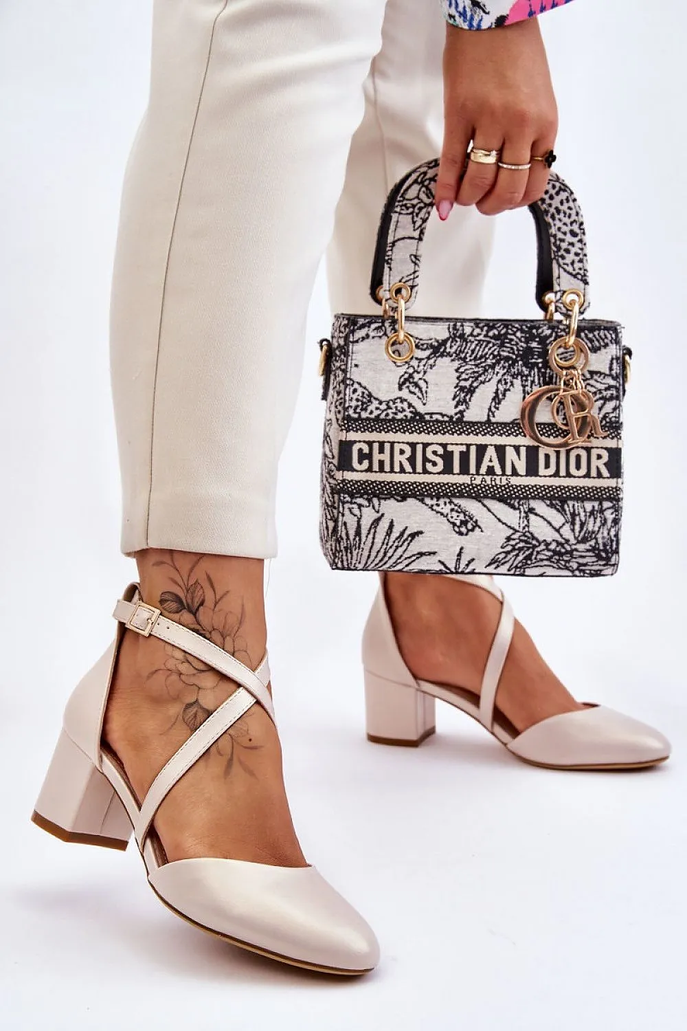 Peep Toe Ankle Strap High Heels Block heel pumps