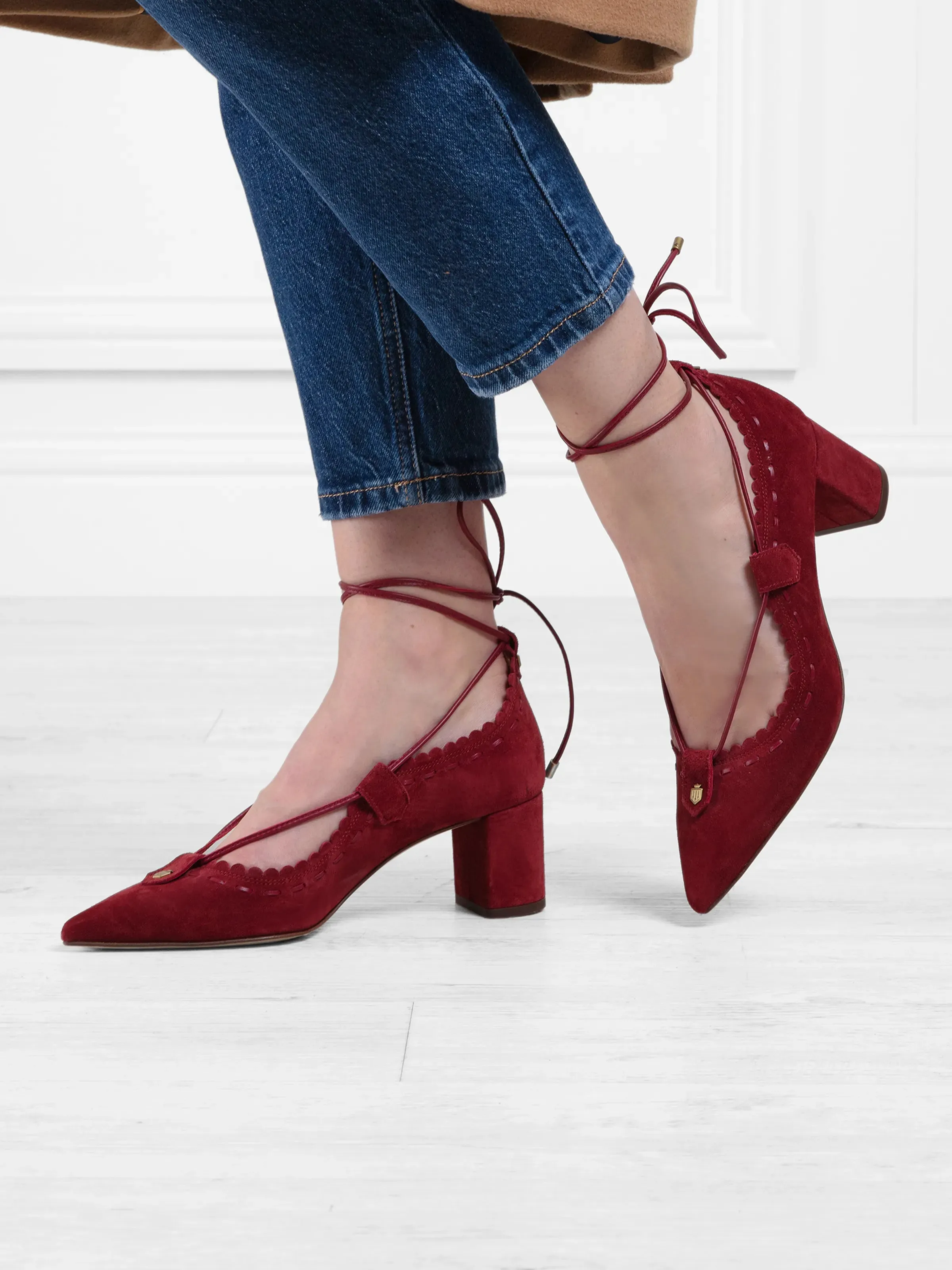 Pembridge Mid Heel - Ruby Gucci Loafers Velvet