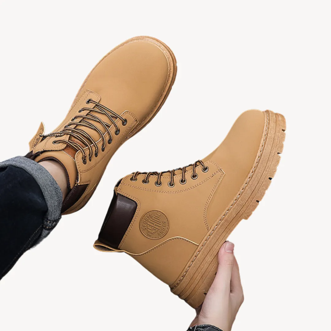 Loravelle | Men's Leather Boots Magnetic Work Boots