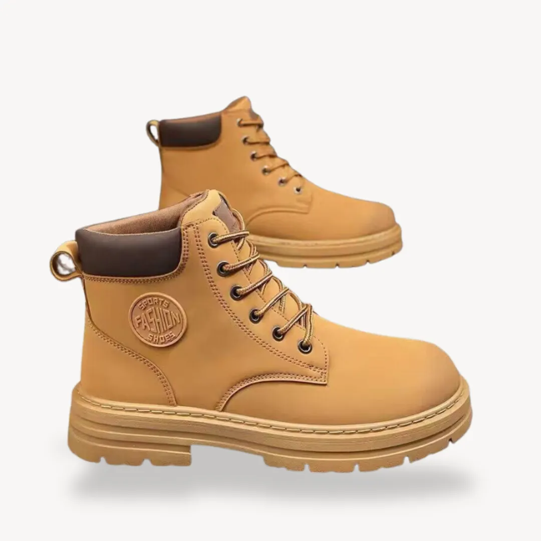 Loravelle | Men's Leather Boots Best Pull On Work Boots For Walking On Concrete