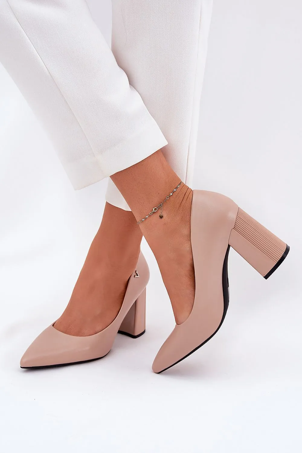 Block heel pumps Ballet Pointe High Heels