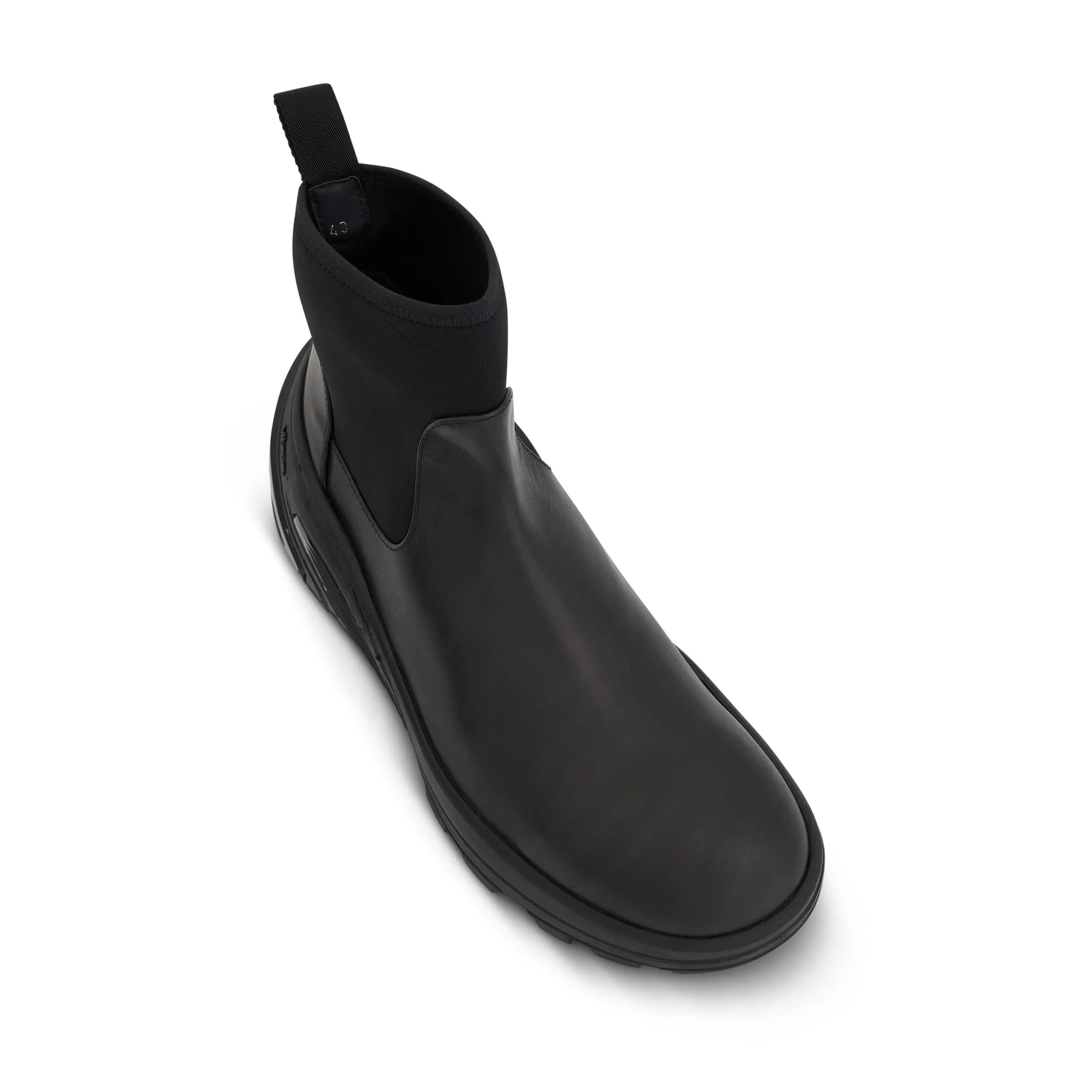 Mid Leather Boot with SKX Sole in Black Red Bottoms Boots