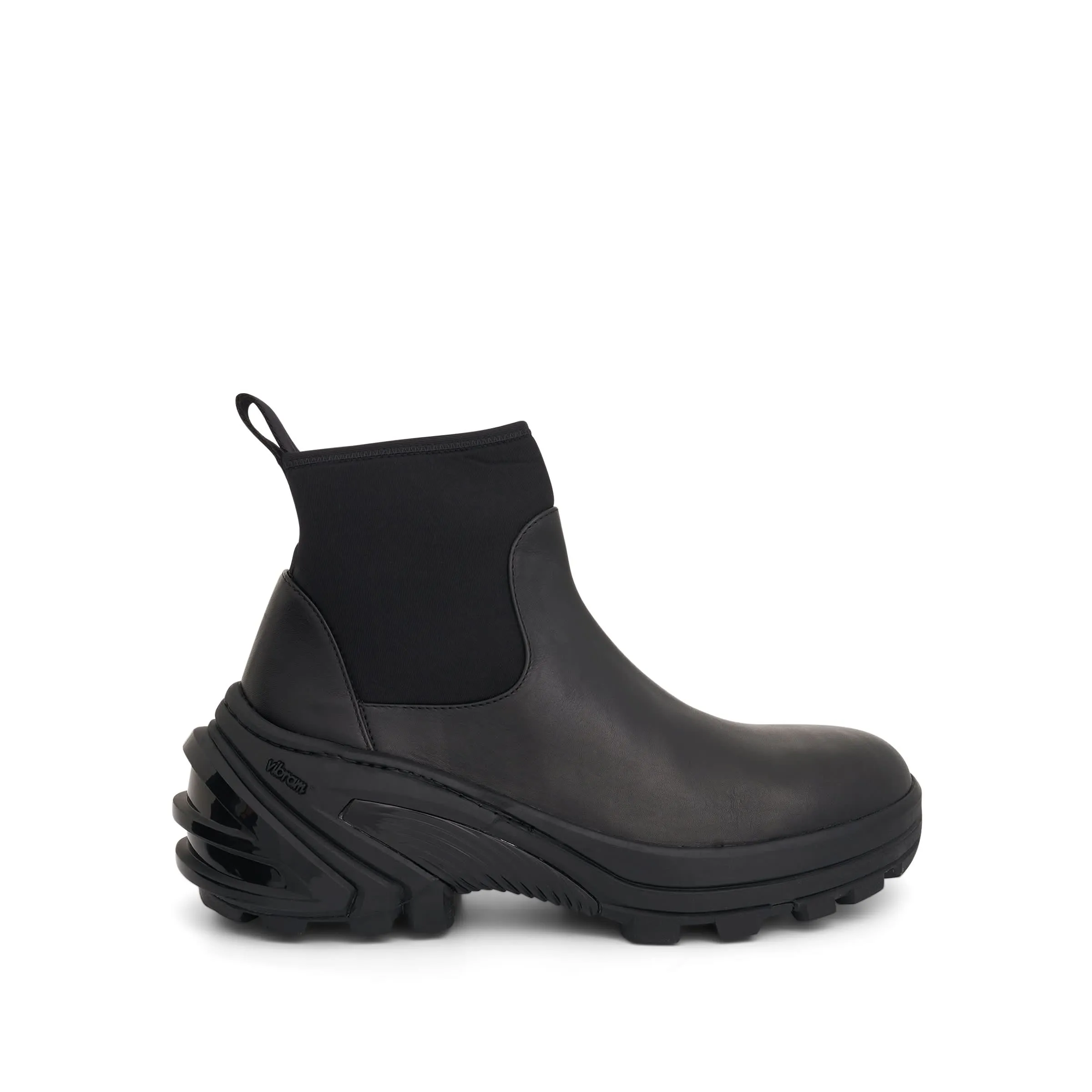 Mid Leather Boot with SKX Sole in Black Plantar Fasciitis Boots