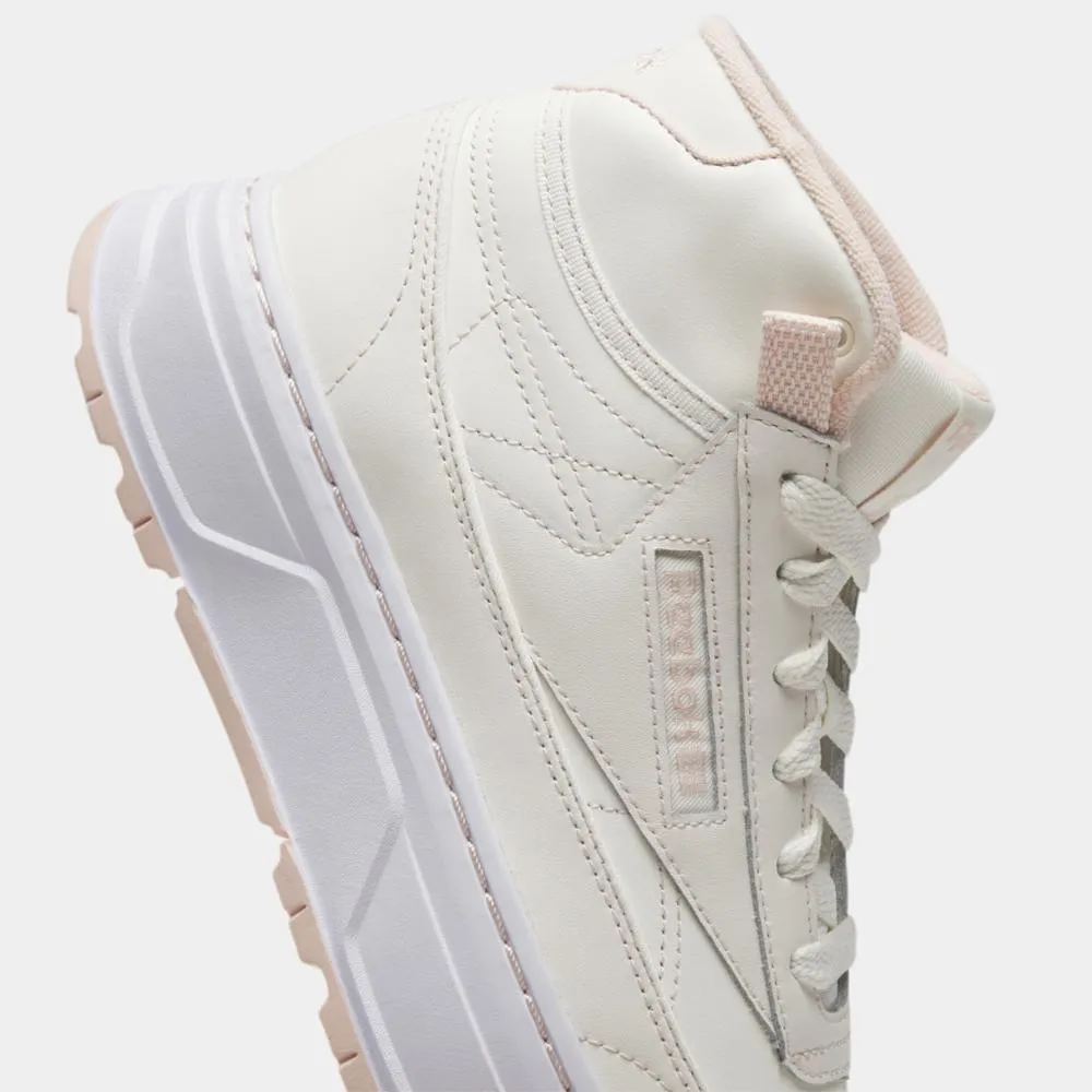 Reebok Footwear Women Club C Geo Mid Women's Shoes CHALK/CHALK/POSSIBLY PNK Asics Wide Shoes Canada