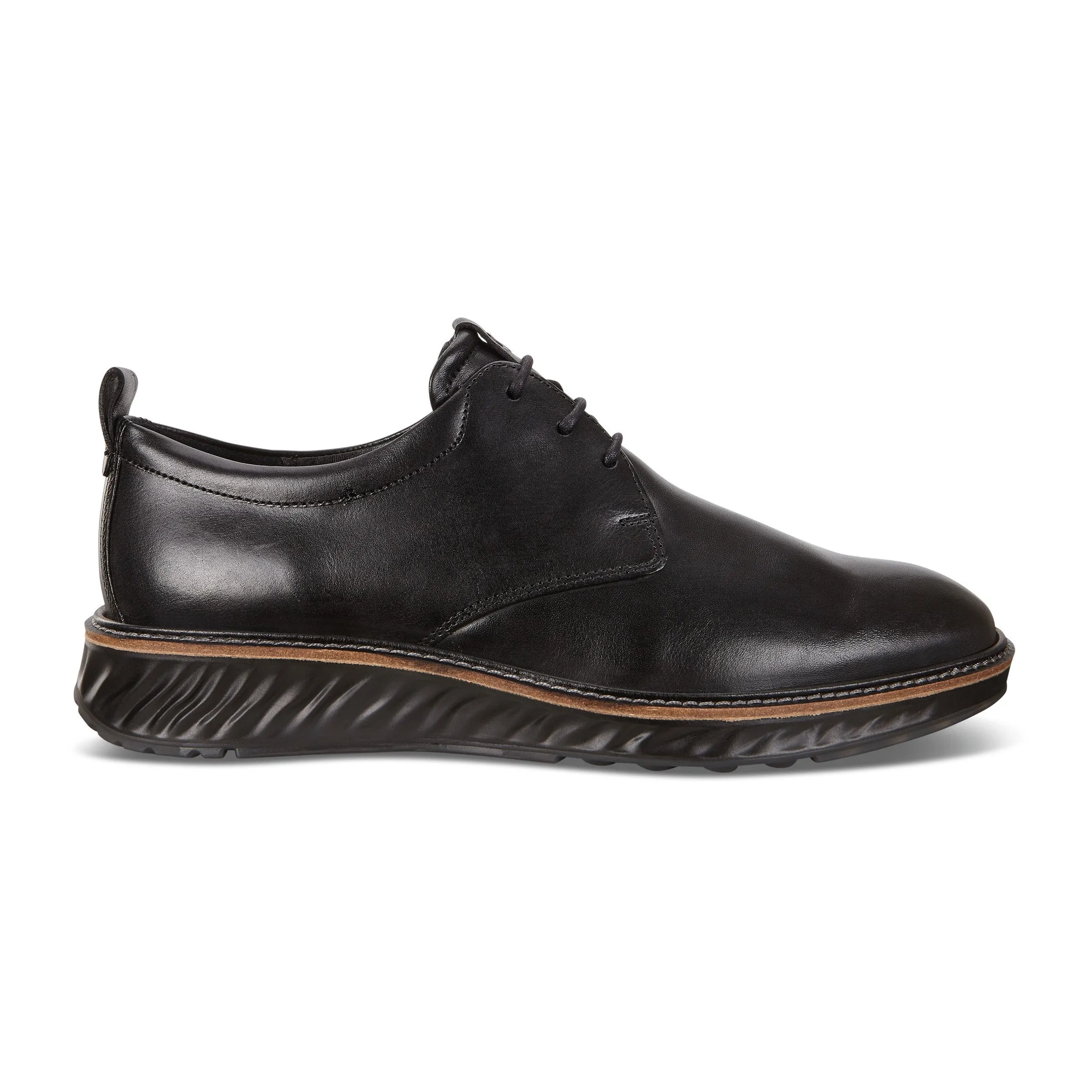 St.1 - Plaintoe Black Leather - Men's Adidas Shoes For Walking