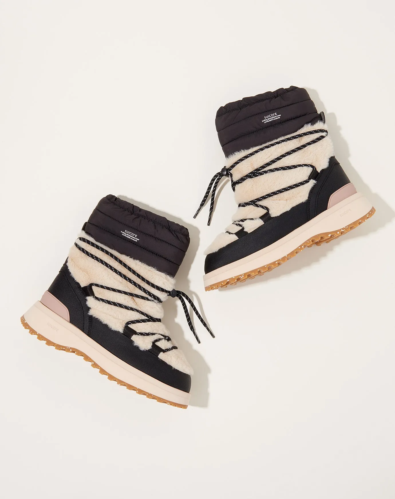 BOWER-ab-HI-FUR Boot in Black & Beige Adidas Racer Tr21 Running Shoe