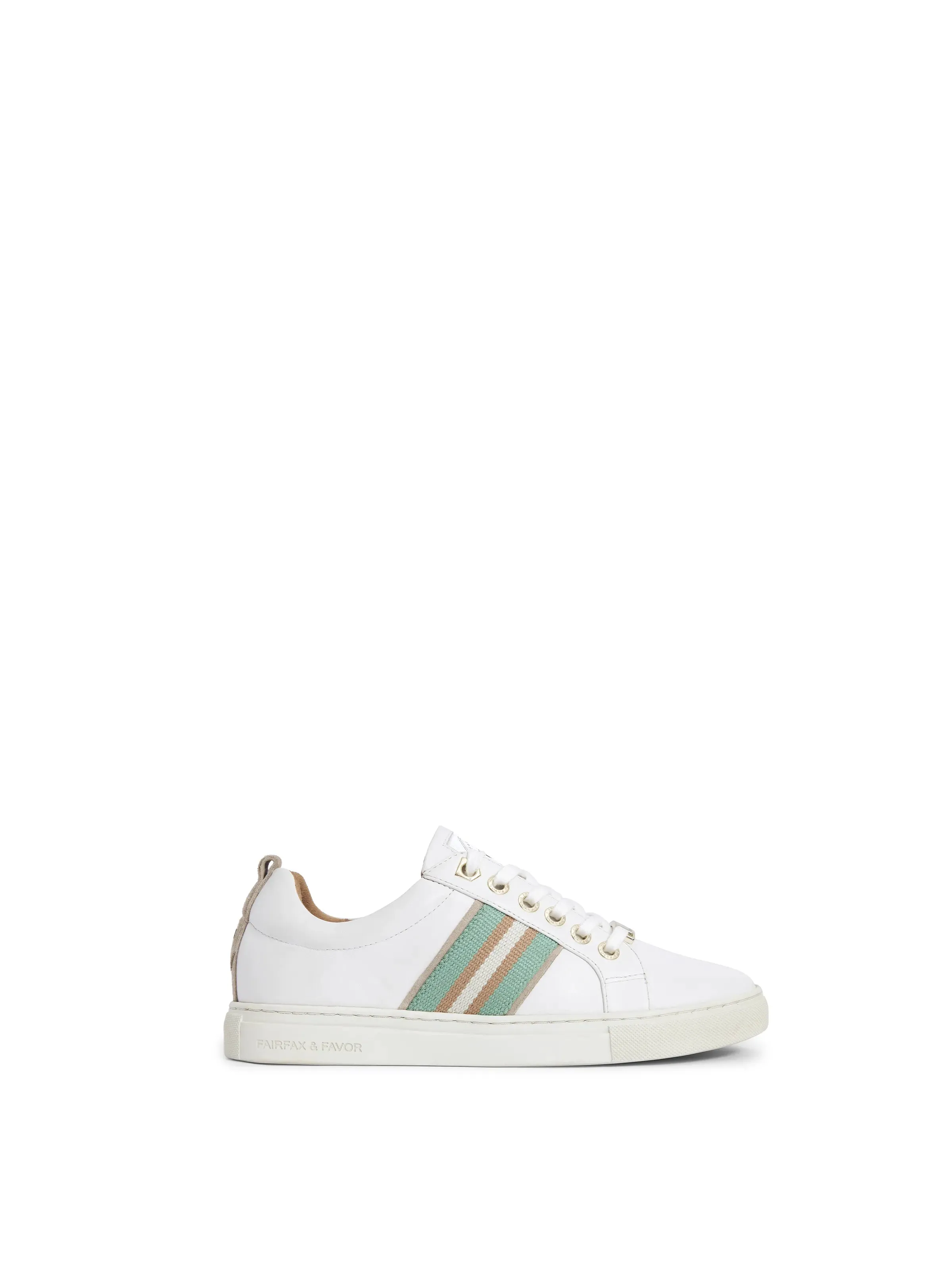 Boston Trainer - White Leather - Mint & Stone Loafers Define