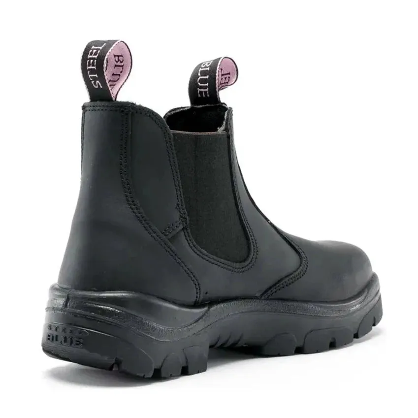 Steel Blue Black Hobart Ladies Elastic Side Steel Toe Cap Safety Boot (512701) (Pre-Order) Hard Sole Work Boots