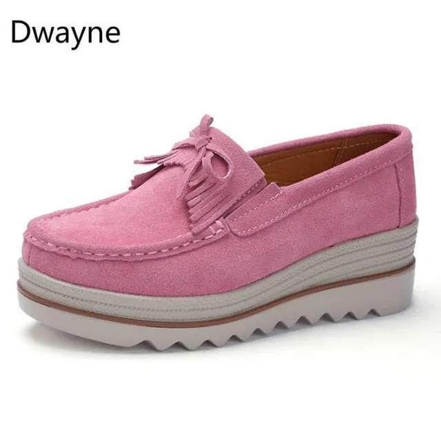 Dwayne Women Flats Platform Loafers Ladies Elegant Genuine Leather Moccasins Shoes Woman Autumn Slip On Casual Women's Shoes Peter Milar Loafers