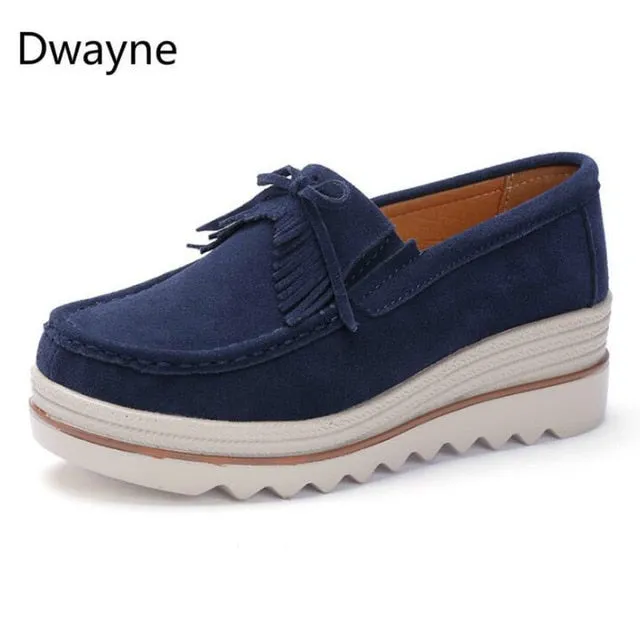 Dwayne Women Flats Platform Loafers Ladies Elegant Genuine Leather Moccasins Shoes Woman Autumn Slip On Casual Women's Shoes Loafers Baltimore National Pike