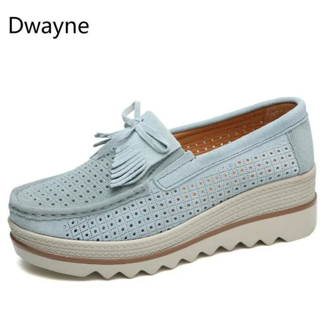Dwayne Women Flats Platform Loafers Ladies Elegant Genuine Leather Moccasins Shoes Woman Autumn Slip On Casual Women's Shoes Bass Weejuns Larson Penny Loafers