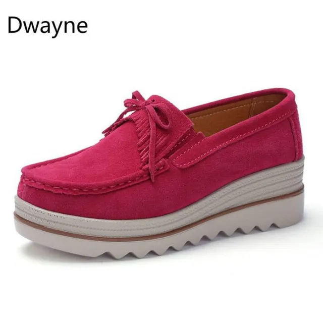 Dwayne Women Flats Platform Loafers Ladies Elegant Genuine Leather Moccasins Shoes Woman Autumn Slip On Casual Women's Shoes Allen Edmonds Leather Loafers