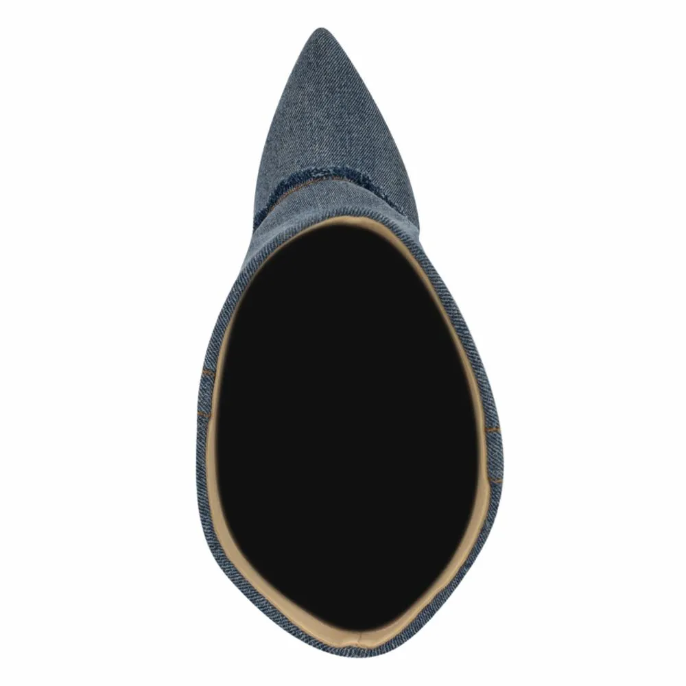 Nine West Women's Rhoree7 Blue M Fashionista Boots