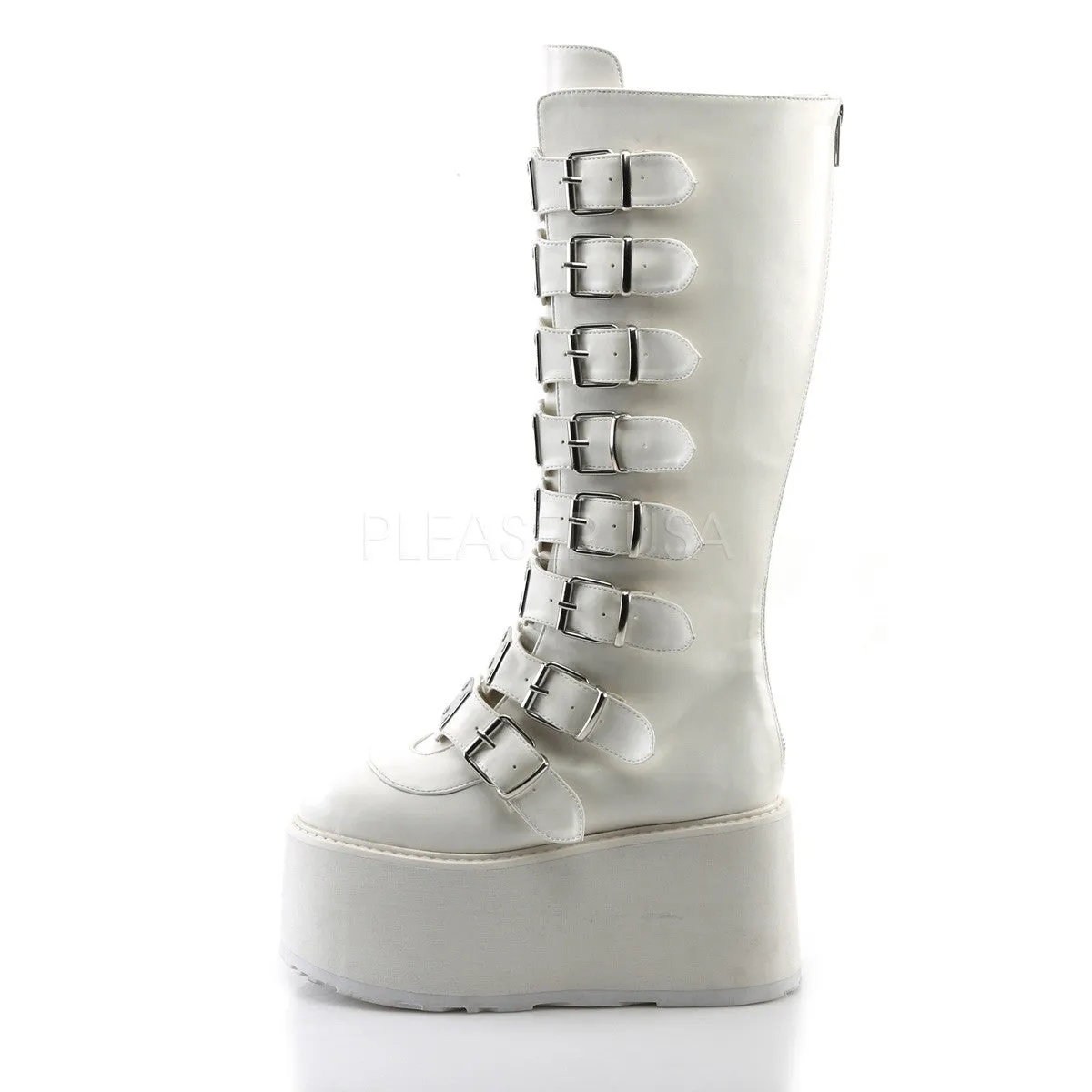 Casual Work Boots 3 Inch Platform DAMNED-318 White Pu