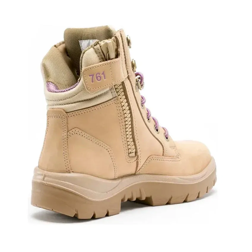 Best Work Boots Lightweight Steel Blue Sand Ladies Southern Cross Zip Sided Lace Up Steel Toe Cap Safety Boot (522761) (Pre-Order)