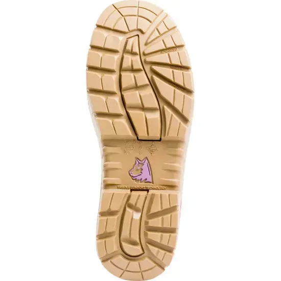 Insulated Work Boots For Cold Weather Steel Blue Sand Ladies Southern Cross Zip Sided Lace Up Steel Toe Cap Safety Boot (522761) (Pre-Order)