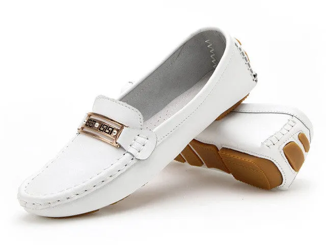 Adrian Smooth Leather Tassel Loafers Summer genuine leather women flats shoes female casual flat Slip On loafers Plus Size ladies red shoes black women's nurse shoes