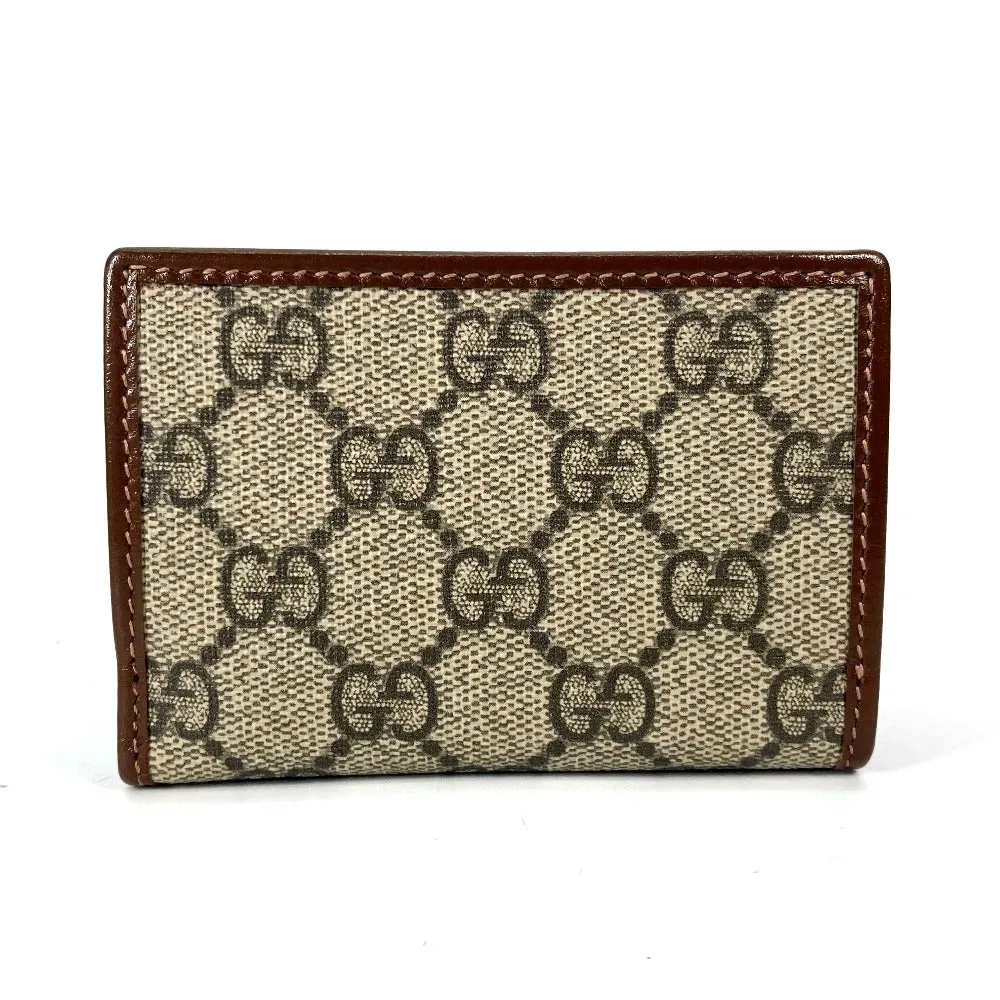 GUCCI Trifold wallet 644462 GG Supreme Canvas beige GG Supreme Horsebit Women Used Alfani Loafers