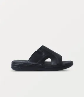Slippers With Fur On Top BM6865-BLACK-Men Slipper
