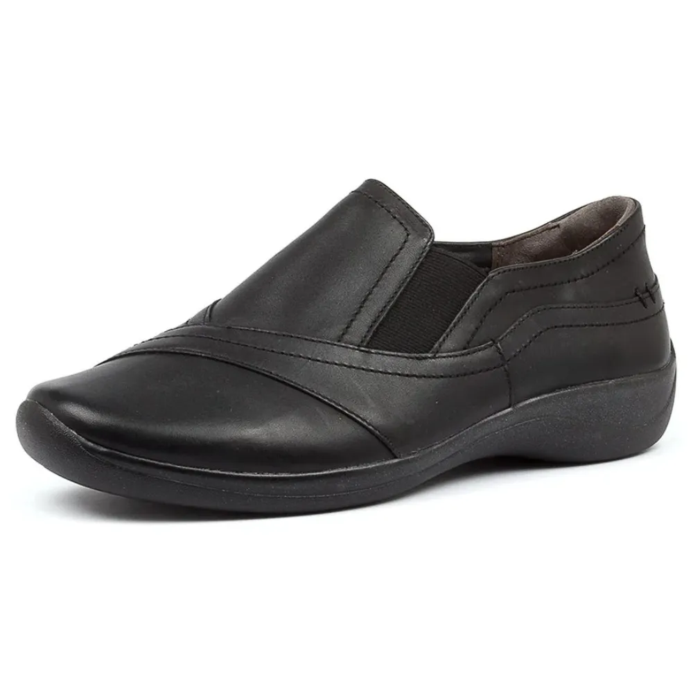Ziera Java Black Leather Slip-On (Women's) Most Comfortable Shoes For Feet