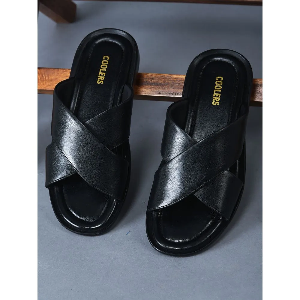Coolers Casual Slippers For Men (Black) CROSS-1E By Liberty L Bean Slippers