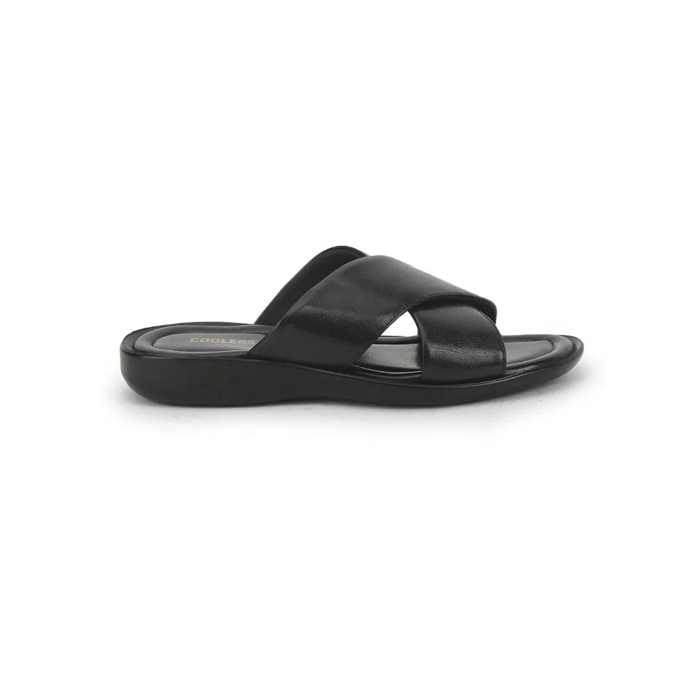 Alpaca Gripper Slippers Coolers Casual Slippers For Men (Black) CROSS-1E By Liberty