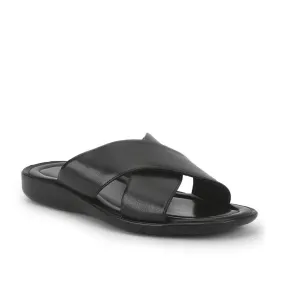 Coolers Casual Slippers For Men (Black) CROSS-1E By Liberty Best Sheepskin Slippers