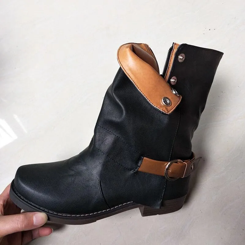 Adidas Tiger Print Shoes Low Heel Mid Calf Rider Boot