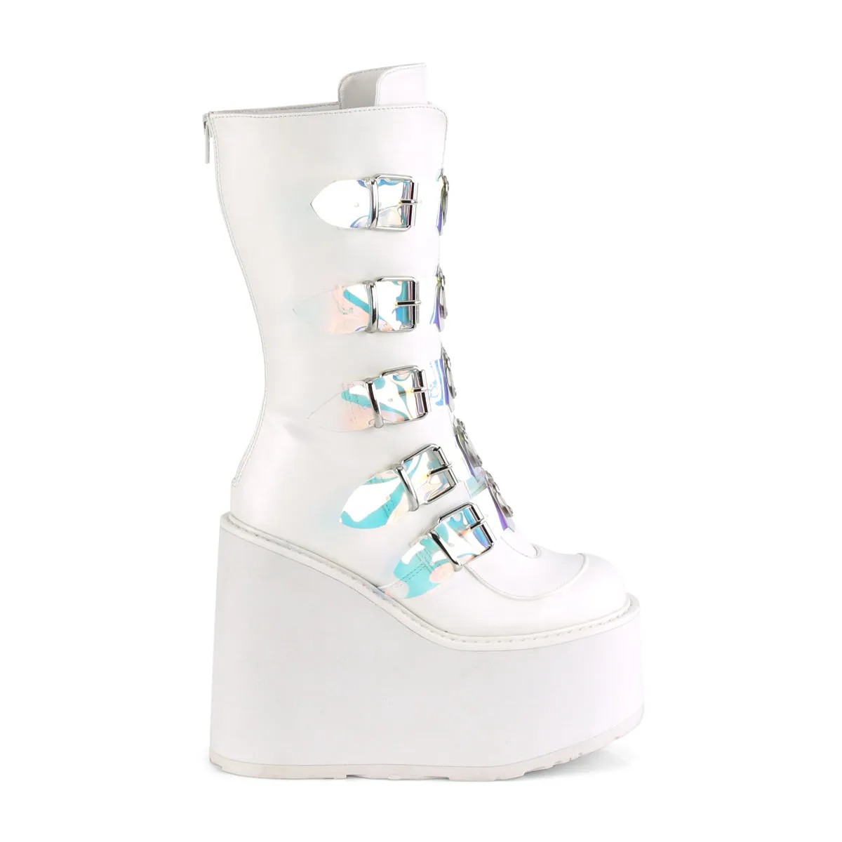Farm Rio Adidas Shoes SWING-230 DemoniaCult White Vegan Leather Sexy Women's Mid-Calf & Knee High Boots (Alternative Footwear)