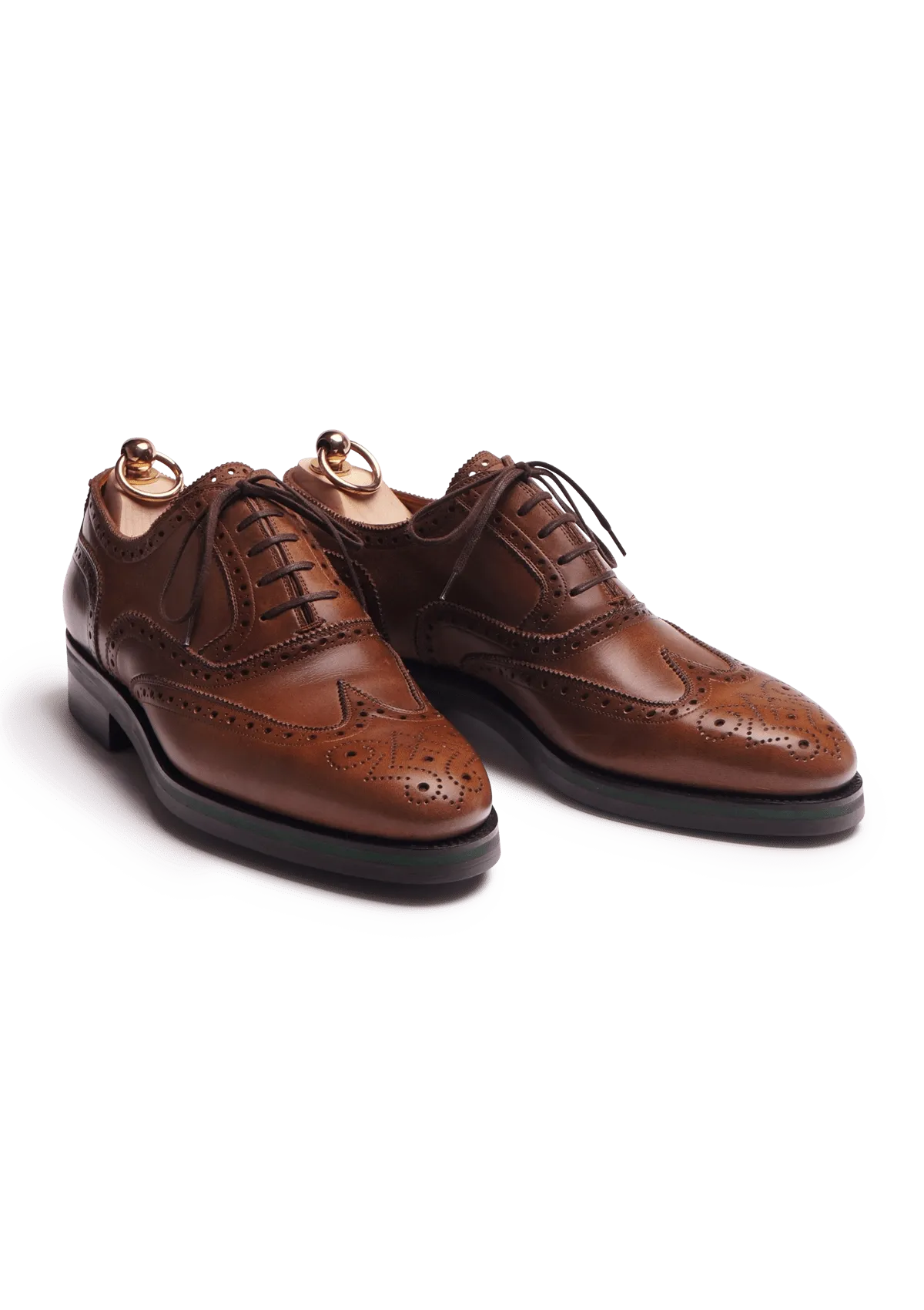 Tan Wingtip Oxfords with Commando Sole Asics Custom Made Shoes