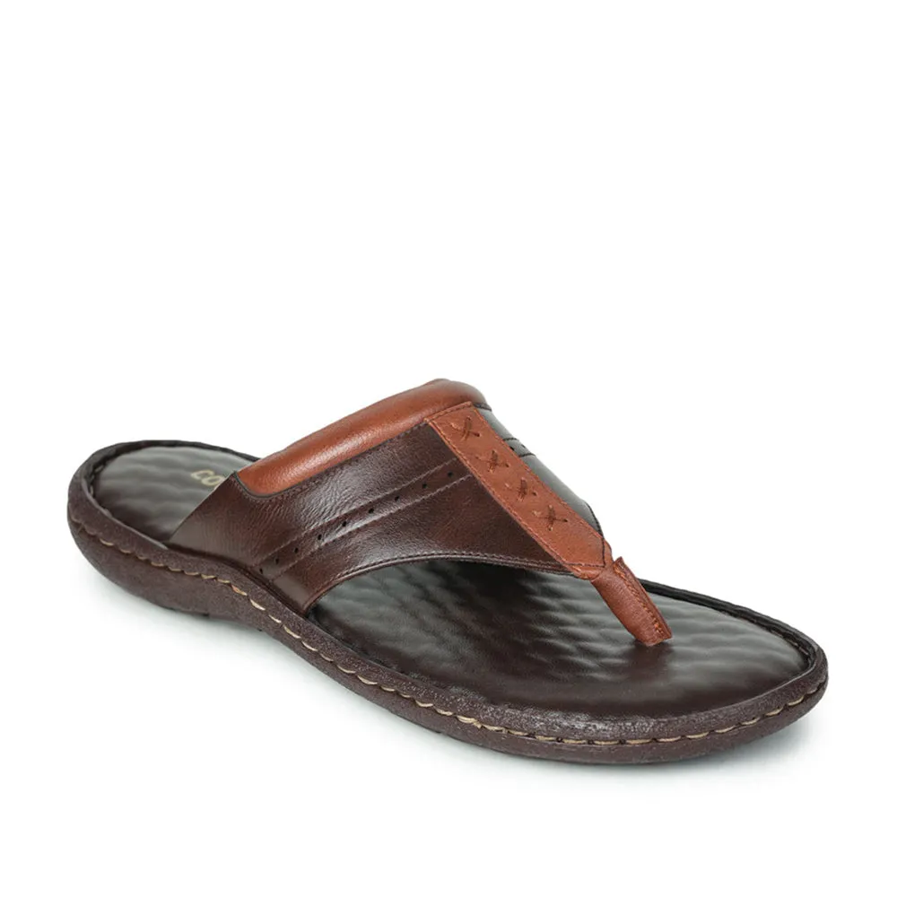 Coolers Casual (Brown) Slipper For Men BRL-6 By Liberty Slides Top View