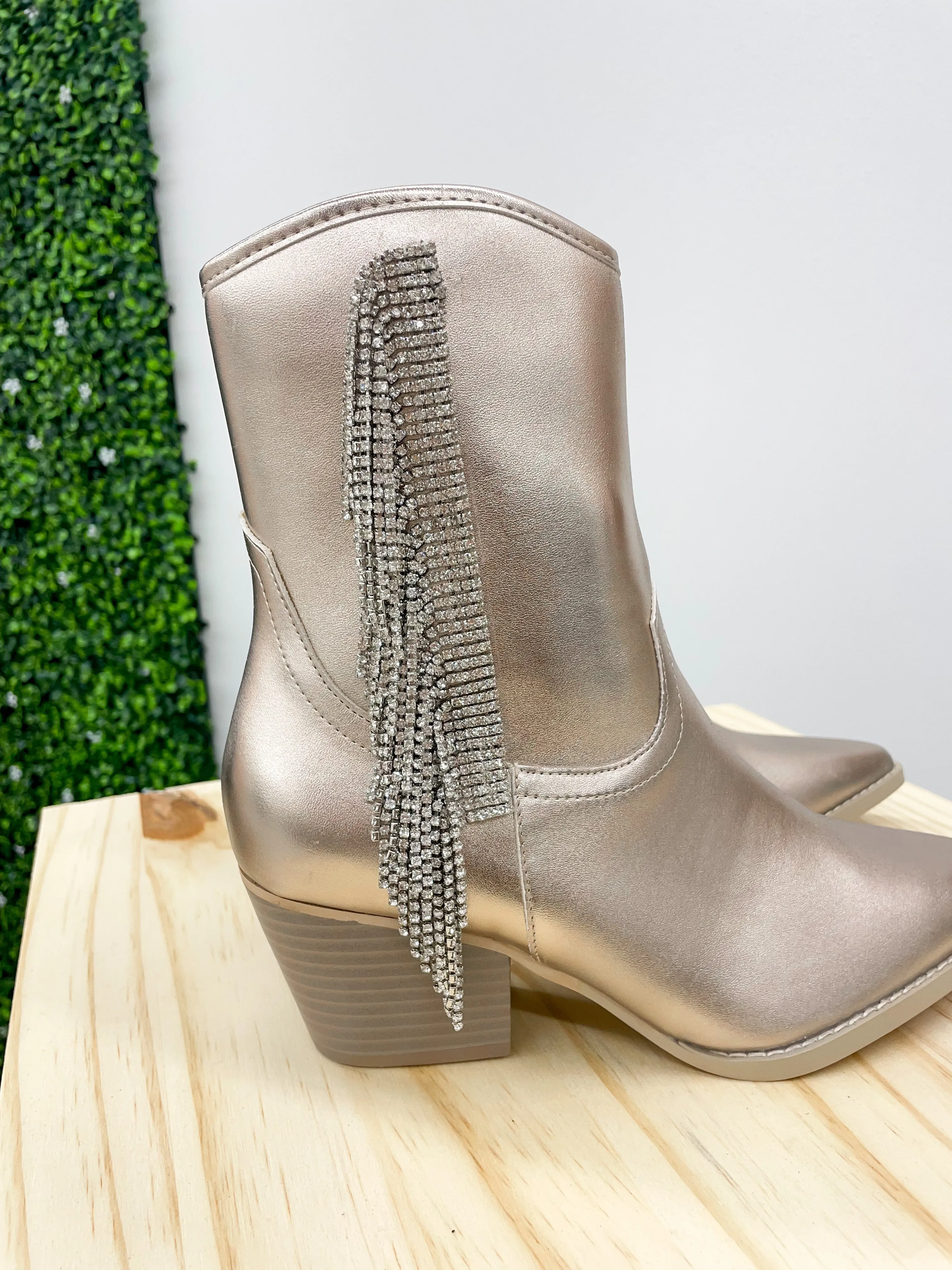 The Rowan Champagne Fringe Cowboy Booties 6.5-9 Trendiest Adidas Shoes