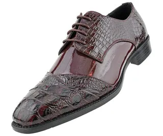Men Dress Shoes Alligator-Bur Navy Dress Shoe