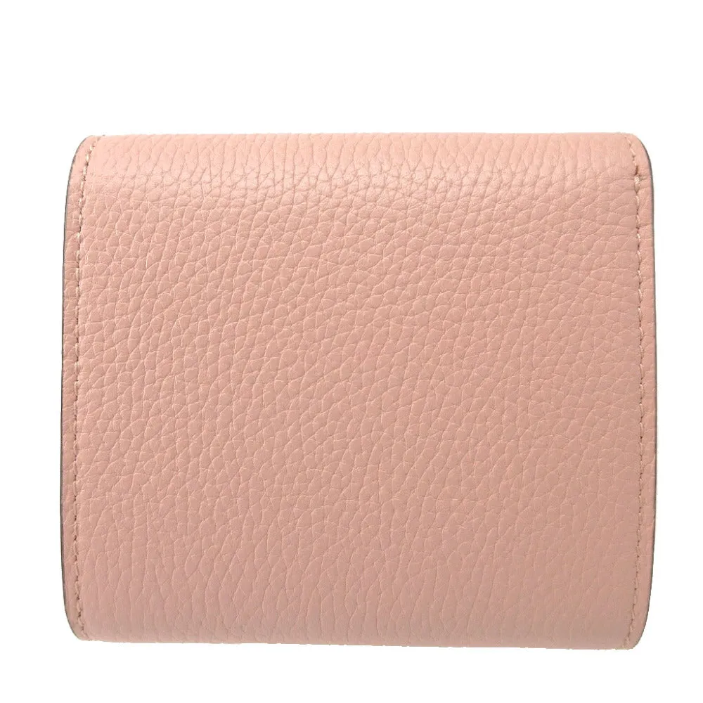 GUCCI Bifold Wallet 745981 leather pink Compact wallet Horsebit Women Used Loafers Famous Footwear