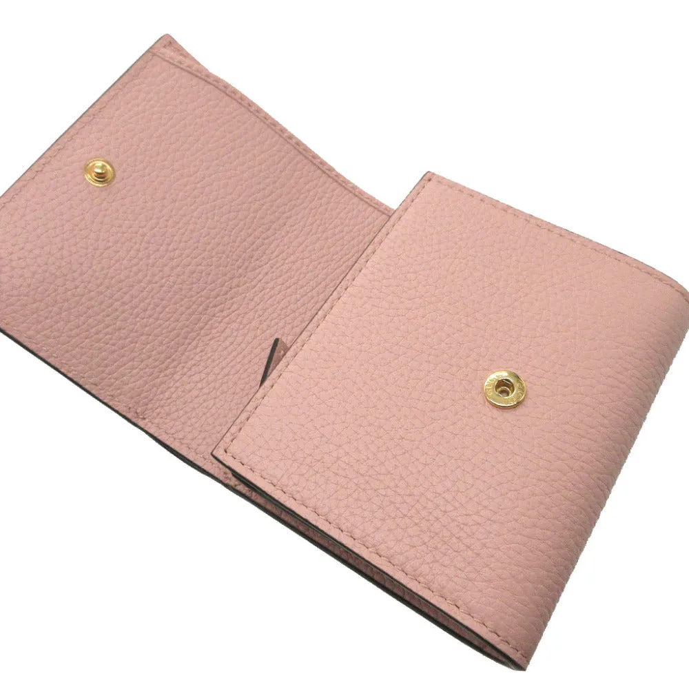 Suede Leather Loafers GUCCI Bifold Wallet 745981 leather pink Compact wallet Horsebit Women Used