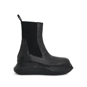 Beatle Abstract Sole Boots in Black/Black Pointed Ankle Boots