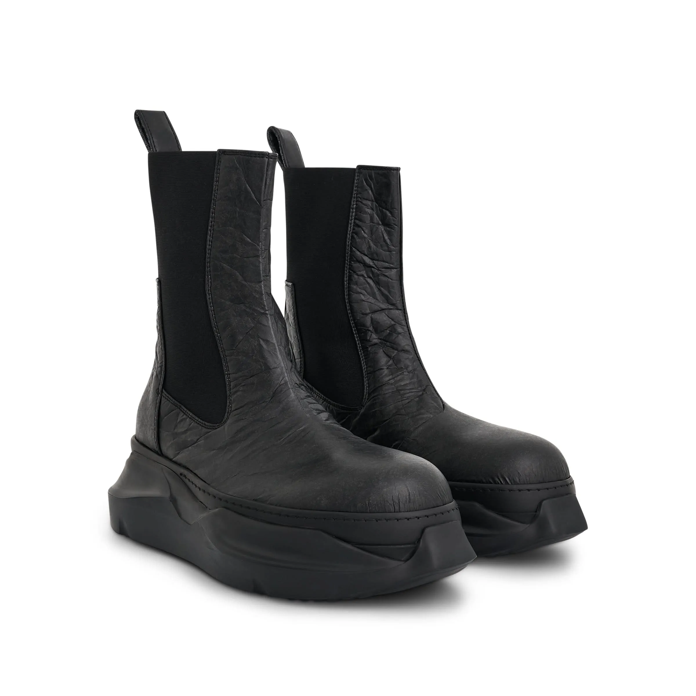 Beatle Abstract Sole Boots in Black/Black Cute Winter Boots Meaning Tiktok