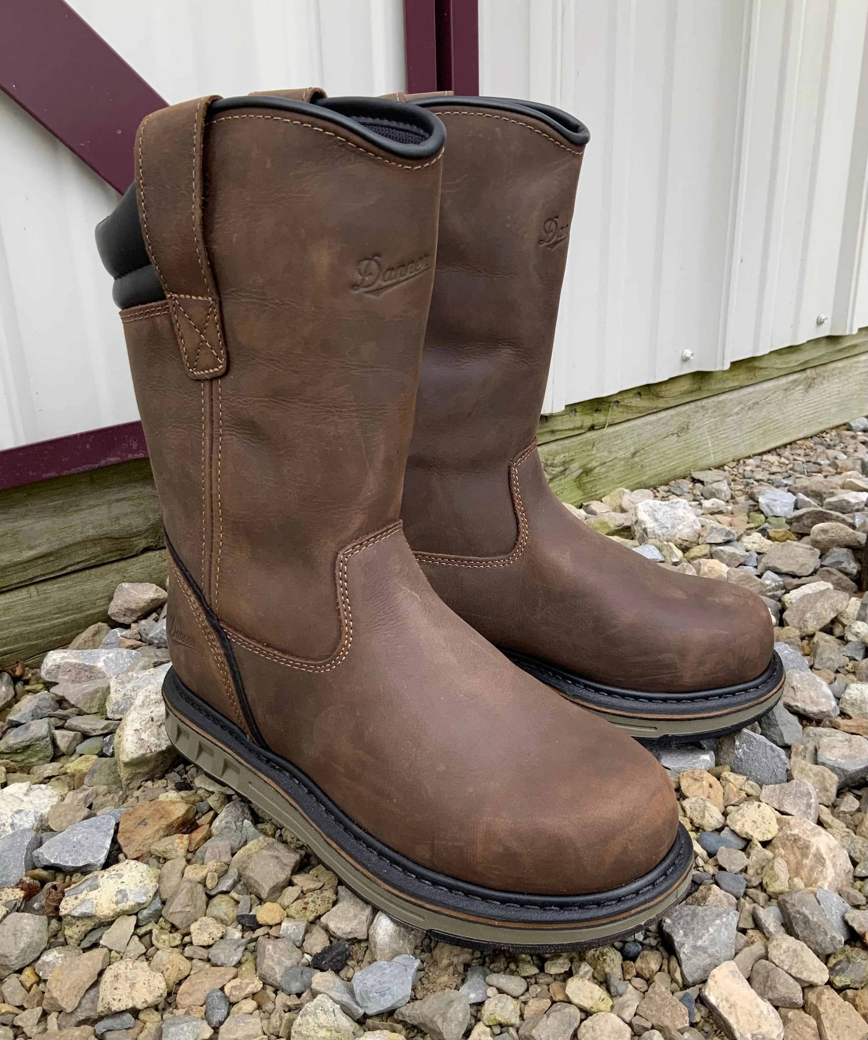 Danner Men's Wellington 11" Brown Waterproof And Slip Resistant Wedge Work Boots 12562 Best Composite Work Boots