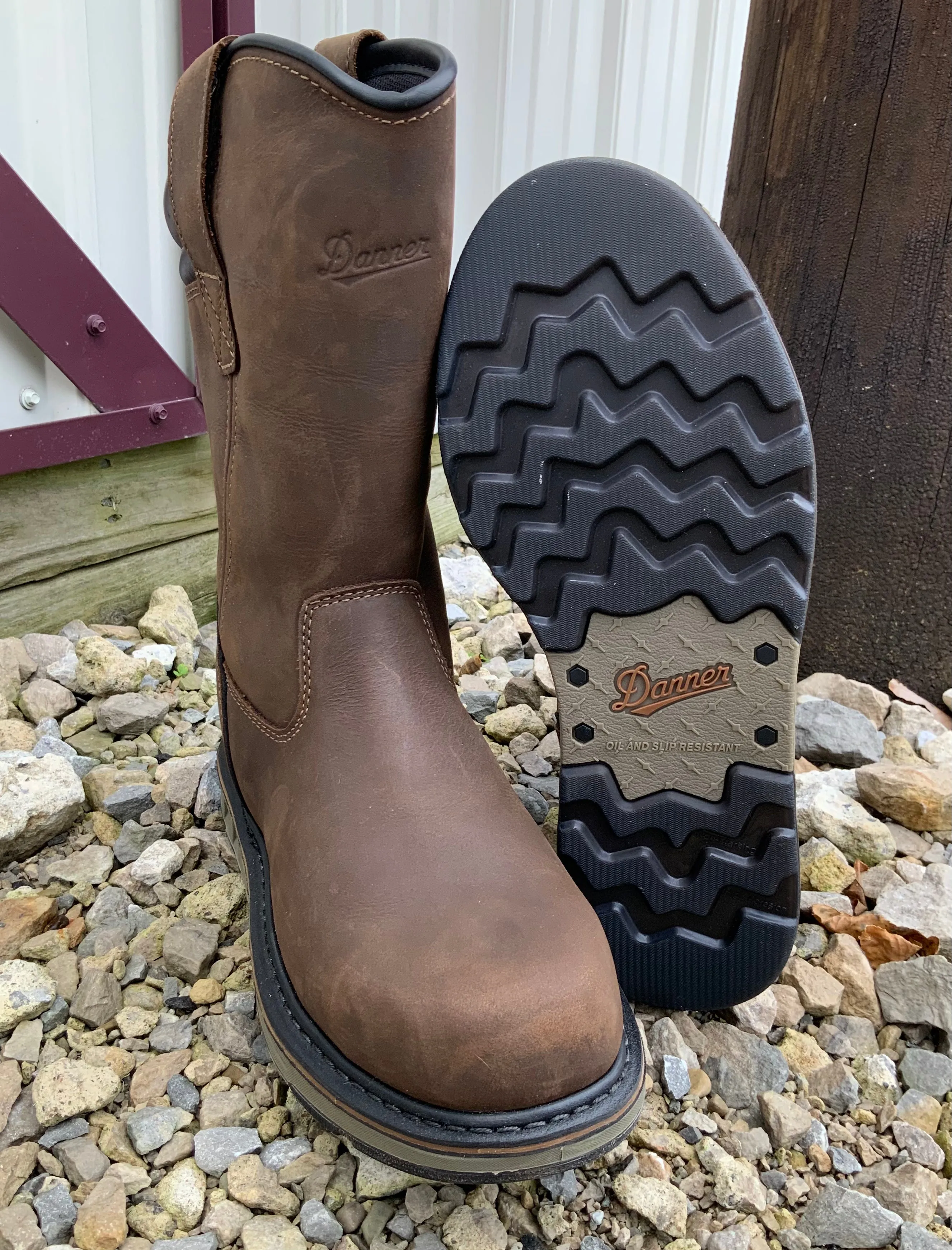 Danner Men's Wellington 11" Brown Waterproof And Slip Resistant Wedge Work Boots 12562 Csa Certified Work Boots