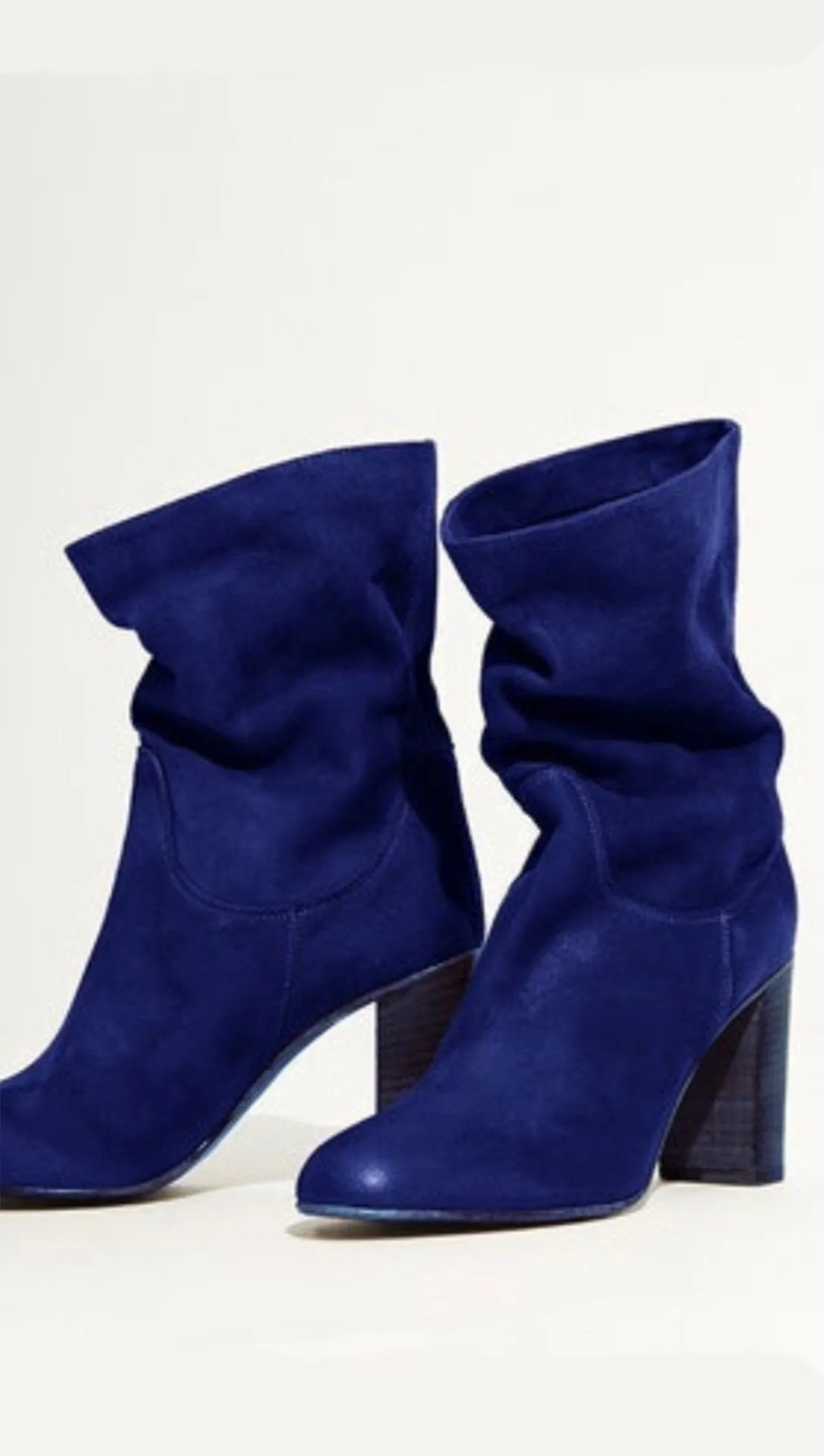 Free People Dakota Leather & Suede Heel Boot Cobalt Blue Best Adidas Winter Shoes