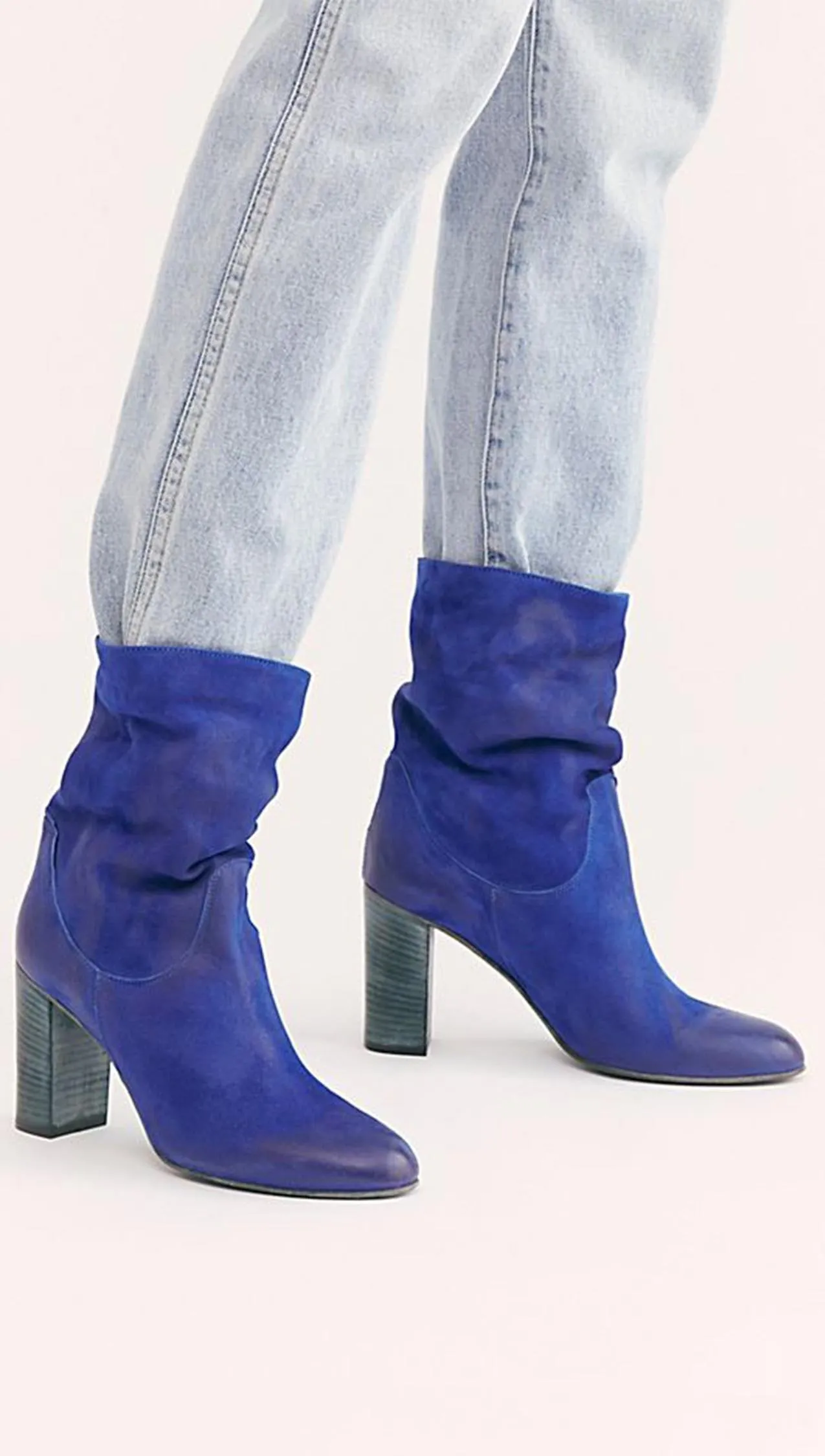 The Gravel Shoe Adidas Free People Dakota Leather & Suede Heel Boot Cobalt Blue