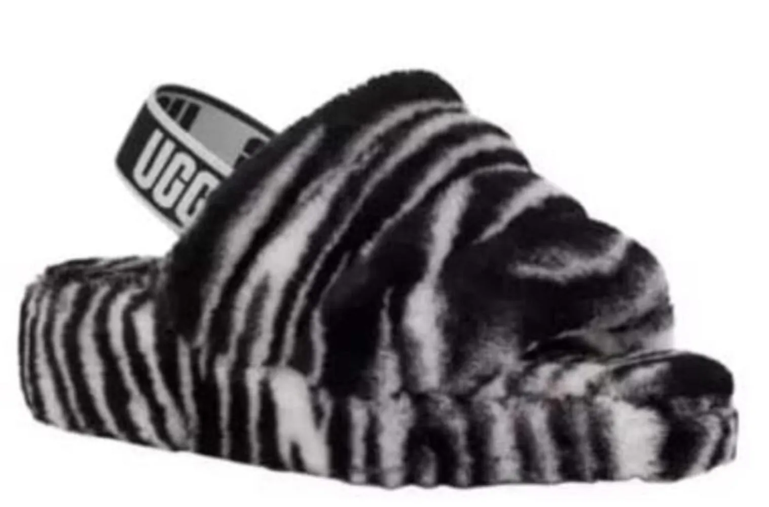 UGG Fluff Yeah Slide Zebra  Women | Black/White Altar'd State Slippers