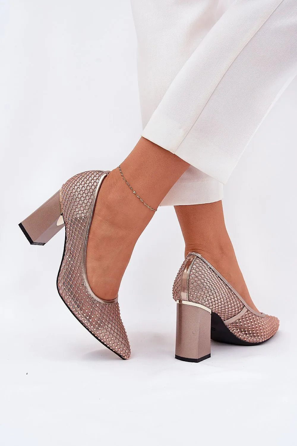 High Lace Heels Block heel pumps model 209778 Step in style
