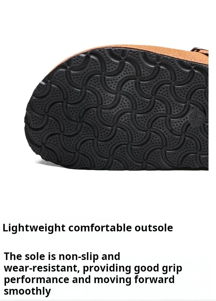 Half Pack Cotton Boken Shoes Men Slippers Autumn and Winter New Item Cowhide Real Wool Half Pack Boken Oak Sole External Sandal Real Glass Slippers